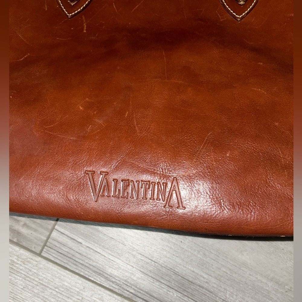 Valentina Womens Brown  Leather Shoulder Bag Purse  Handbag Brown Strap - Picture 2 of 10